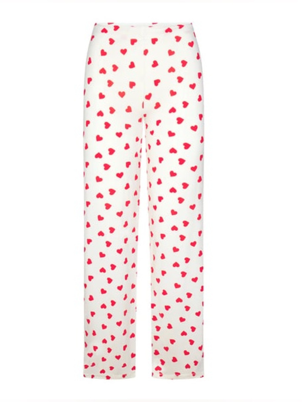 Skims Red Heart Print Straight Leg Pants